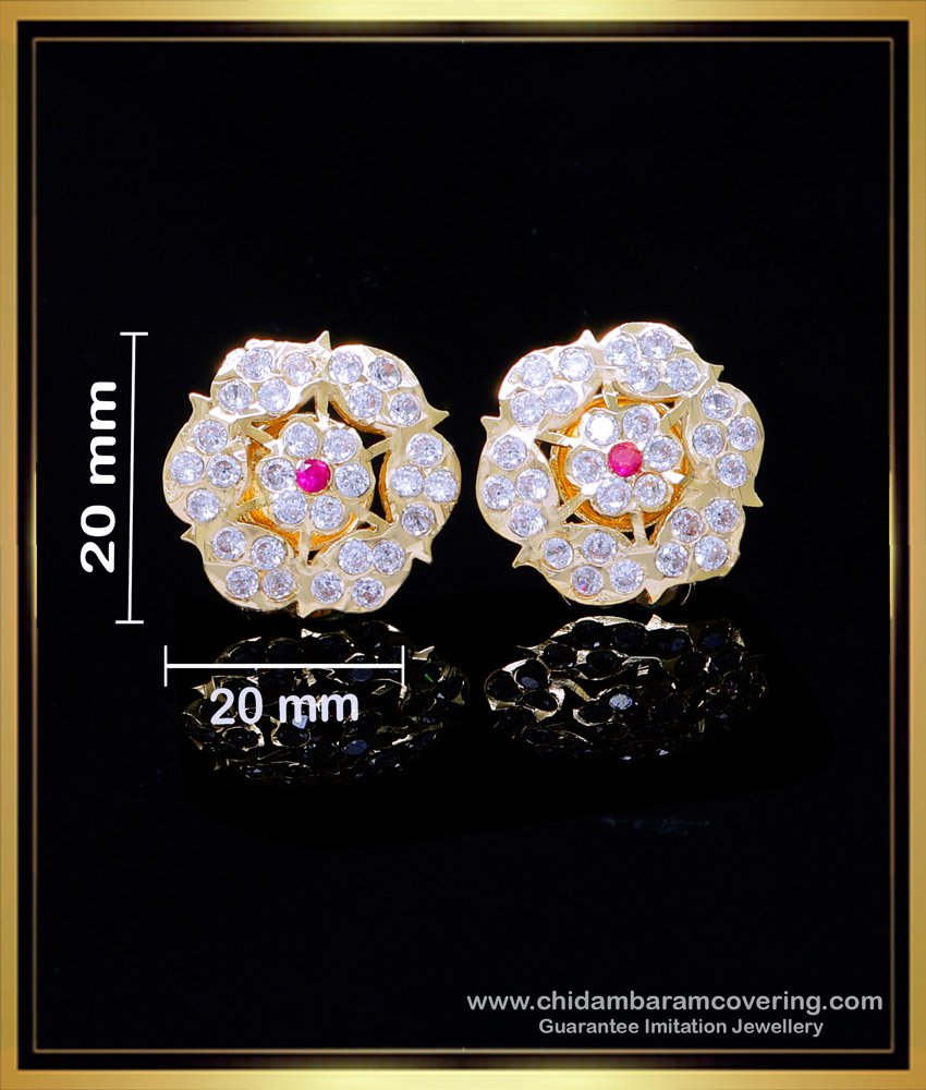 ERG2012 - Mango Model White Stone Stud Women Impon Earrings Online