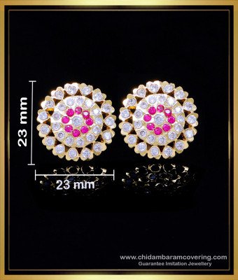 ERG2013 - Attractive Impon Flower Model 1 Gram Gold Plated Earrings