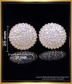 ERG2015 - Real Gold Look White Stone Big Studs Pure Impon Jewellery