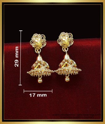 ERG2017 - Simple Jhumkas Gold Earrings Designs for Daily Use