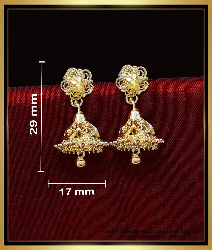 ERG2017 - Simple Jhumkas Gold Earrings Designs for Daily Use