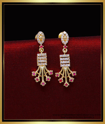 ERG2023 - New Model Daily Use Ruby Stone Gold Plated Earrings