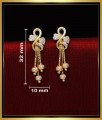 ERG2025 - New Gold Pattern White Stone Earrings Hanging Design
