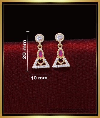 ERG2026 - Elegant Stone Earrings Design Gold Simple Look for Kids