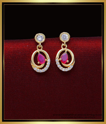 ERG2028 - Unique Gold Plated Stone Earrings Gold Design for Girl