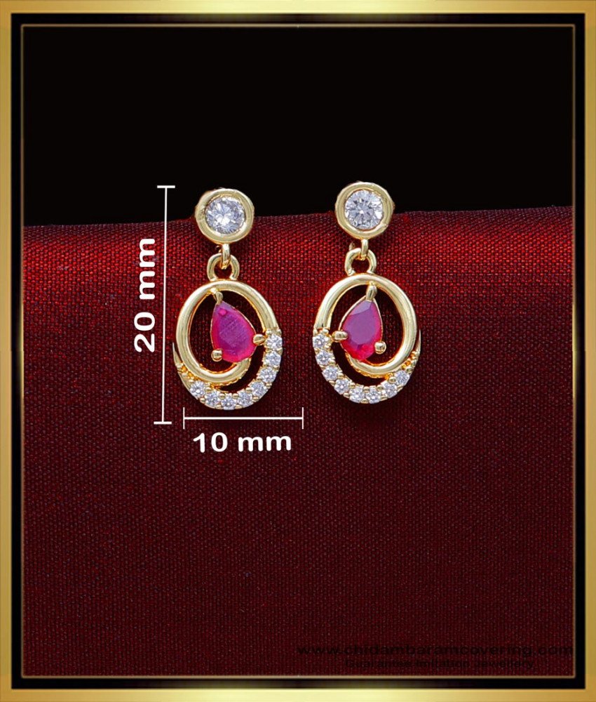 ERG2028 - Unique Gold Plated Stone Earrings Gold Design for Girl