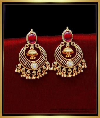 ERG2033 - Bridal Wear Gold Chandbali Earrings Designs for Women