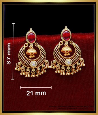 ERG2033 - Bridal Wear Gold Chandbali Earrings Designs for Women