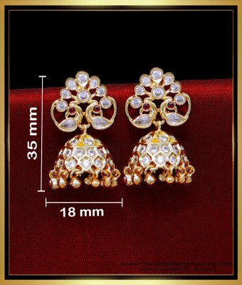 ERG2034 - Latest Uncut Diamond Stone Traditional Jhumkas Online