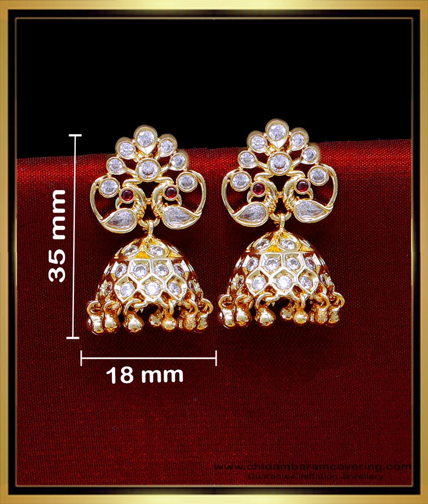 ERG2034 - Latest Uncut Diamond Stone Traditional Jhumkas Online