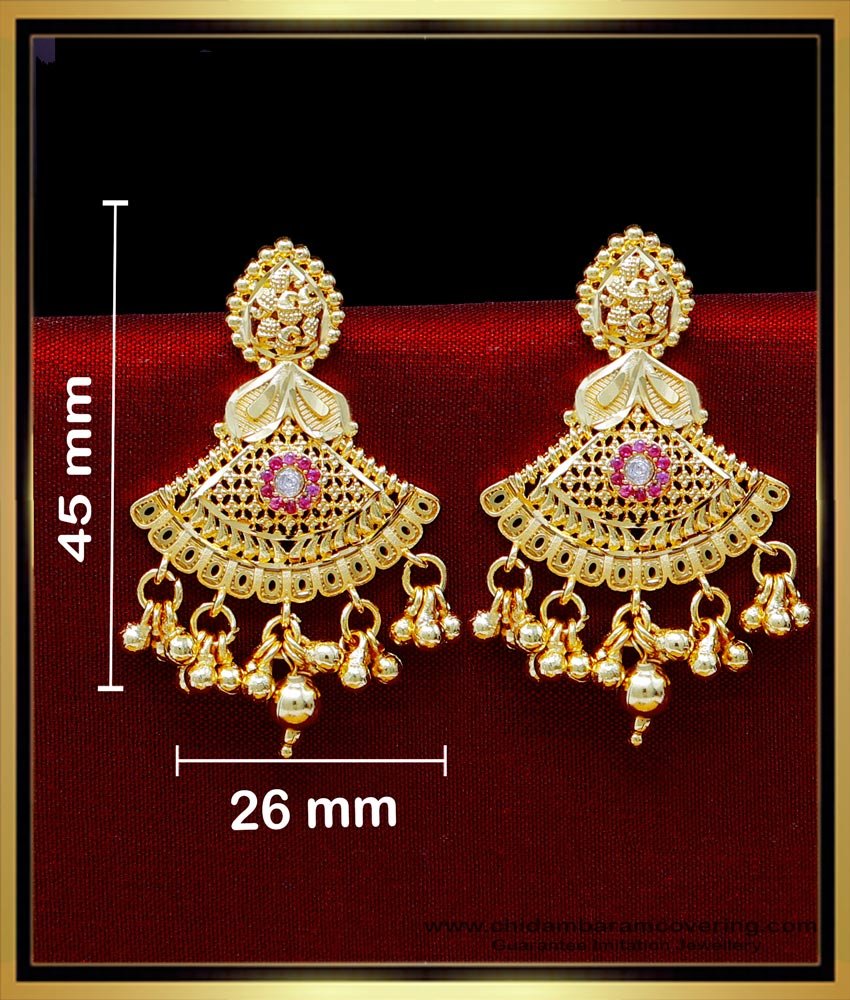 ERG2037 - Attractive Marriage Bridal 2 Gram Yellow Gold Earrings
