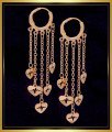 ERG2038 - Trendy Hoop Earrings Rose Gold Bali Designs for Daily Use