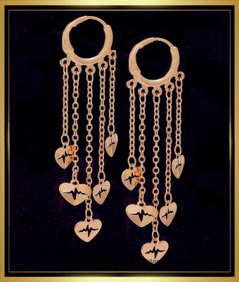 ERG2038 - Trendy Hoop Earrings Rose Gold Bali Designs for Daily Use