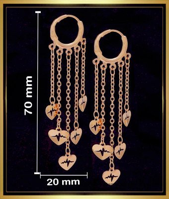 ERG2038 - Trendy Hoop Earrings Rose Gold Bali Designs for Daily Use