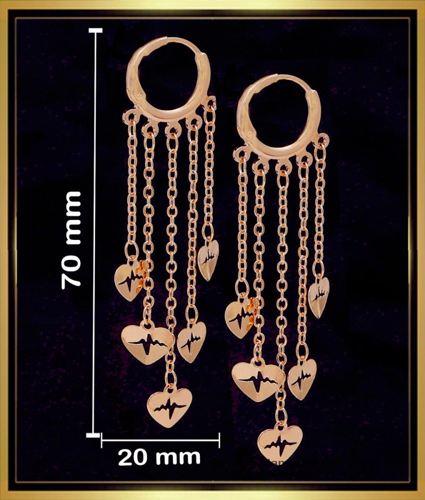 ERG2038 - Trendy Hoop Earrings Rose Gold Bali Designs for Daily Use