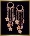 ERG2040 - Western Party Wear Rose Gold Long Hoop Earrings Online