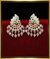 ERG2042 - Impon Multi Stone Peacock Design Ear Stud Design Gold