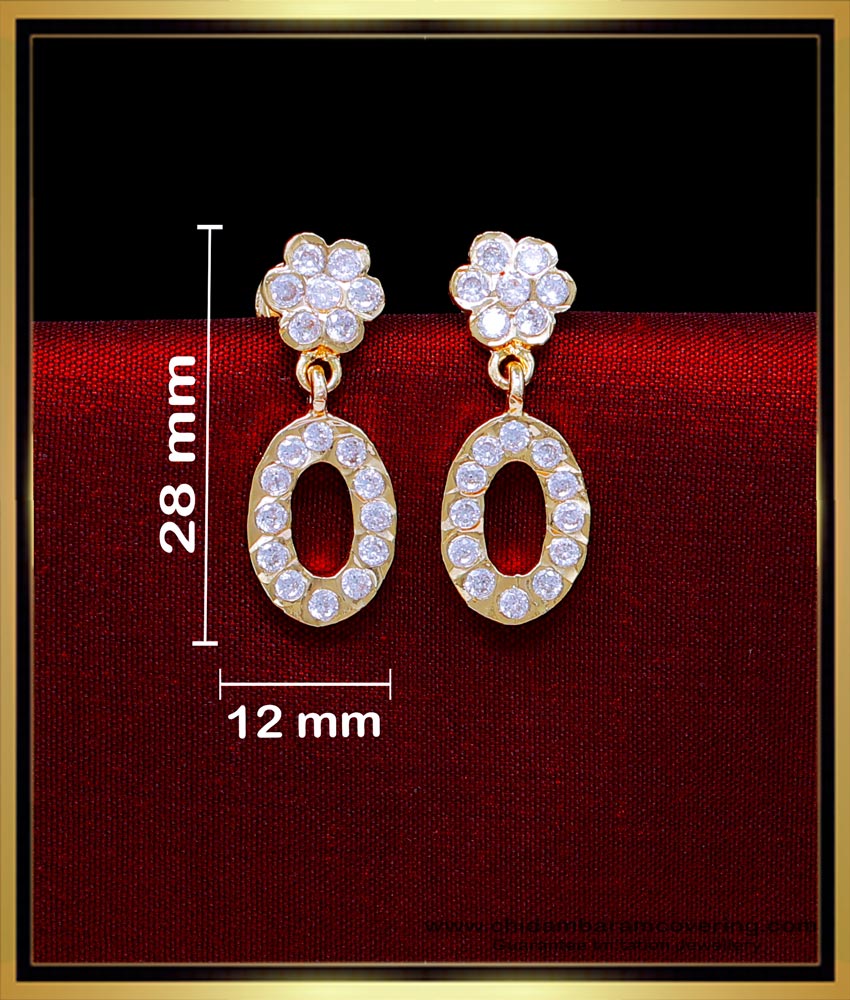 ERG2045 - Cute White Stone Gold Design Daily Use Impon Earrings