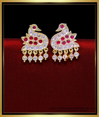 ERG2046 - Impon Swan Design Ear Stud Design Gold Model for Women