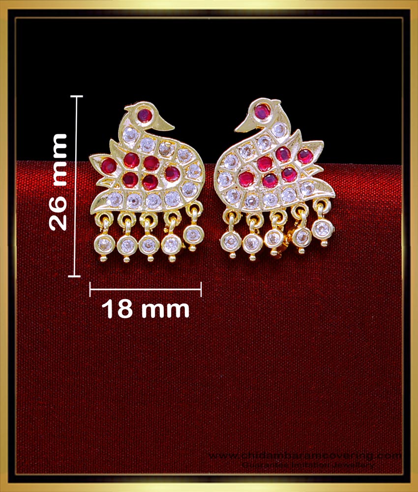 ERG2046 - Impon Swan Design Ear Stud Design Gold Model for Women