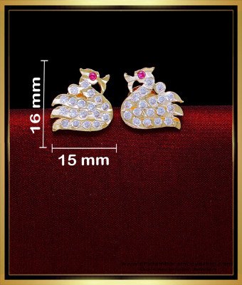 ERG2048 - First Quality Impon Jewellery White Stone Stud Earrings
