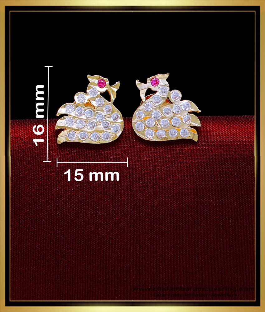 ERG2048 - First Quality Impon Jewellery White Stone Stud Earrings