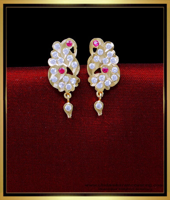 ERG2050 - Impon Traditional Gold Earrings Designs for Daily Use