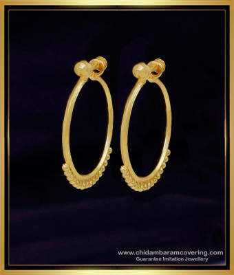 ERG2060 - Traditional Big Round Hoop Earrings Gold Design Online