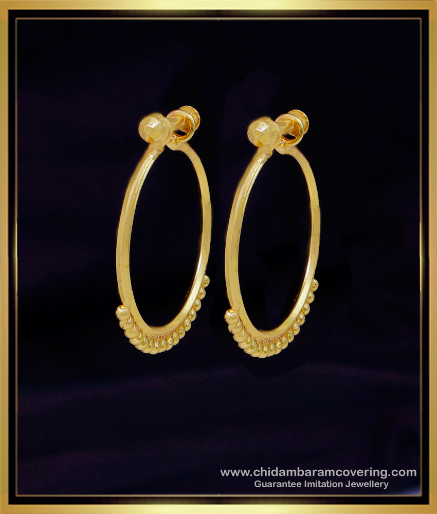 ERG2060 - Traditional Big Round Hoop Earrings Gold Design Online