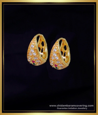 ERG2061 - Real Gold Design Multi Stone Bali Earrings for Women