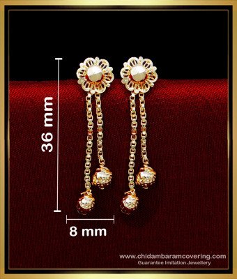ERG2076 - Simple Gold Earrings Design Hanging Model Daily Use