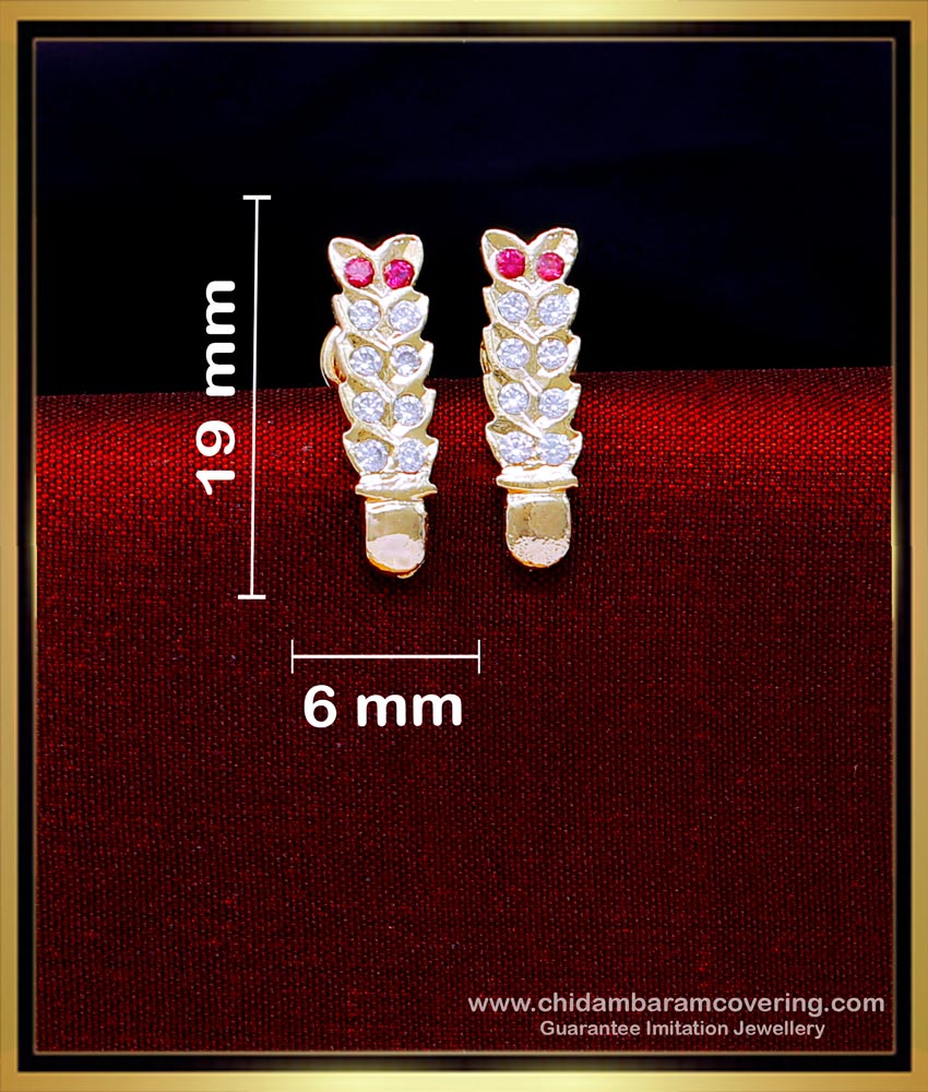 ERG2079 - Simple Gold Earrings Design Stone Studs Impon Jewellery