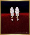 ERG2081 - Gold Design White Stone Daily Use Impon Stud Earrings