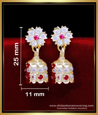 ERG2089 - Latest Daily Use Impon Jhumka Earrings Gold Design