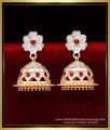 ERG2090 - South Indian Traditional Stone Impon Earrings Jhumka