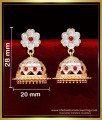 ERG2090 - South Indian Traditional Stone Impon Earrings Jhumka