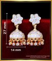ERG2091 - First Quality Impon Jewellery White Stone Jimikki Earrings