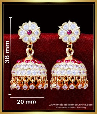 ERG2094 - Impon Stone Big Wedding Traditional Jhumka Earrings
