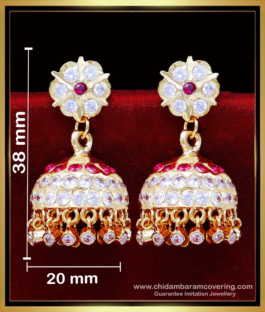 ERG2094 - Impon Stone Big Wedding Traditional Jhumka Earrings