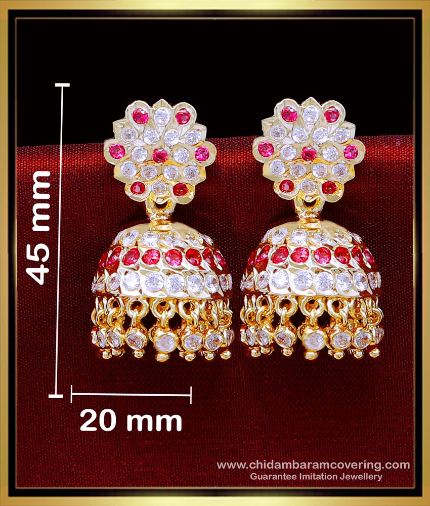 ERG2096 - Bridal Gold Big Jimikki Impon Earrings Online Shopping