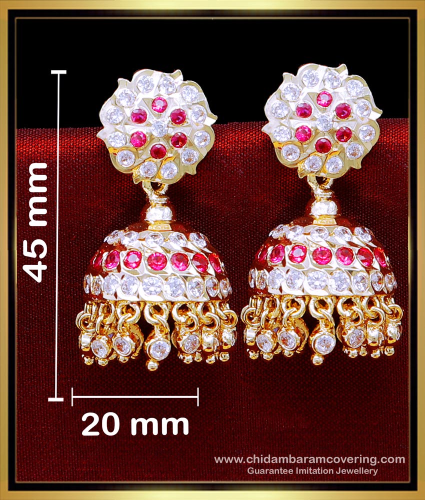 ERG2097 - Impon Jewellery Bridal Gold Jhumka Design for Wedding
