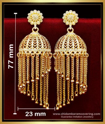ERG2098 - Latest Bridal Wear 2 Gram Gold Earrings Jhumka Design