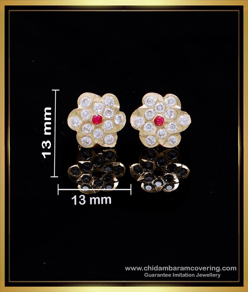 ERG2128 - Round Light Weight Cute Small Gold Earrings Designs