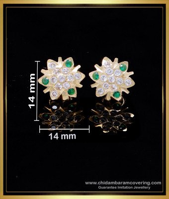 ERG2130 - New Flower Stud Earrings Artificial Impon Thodu Design
