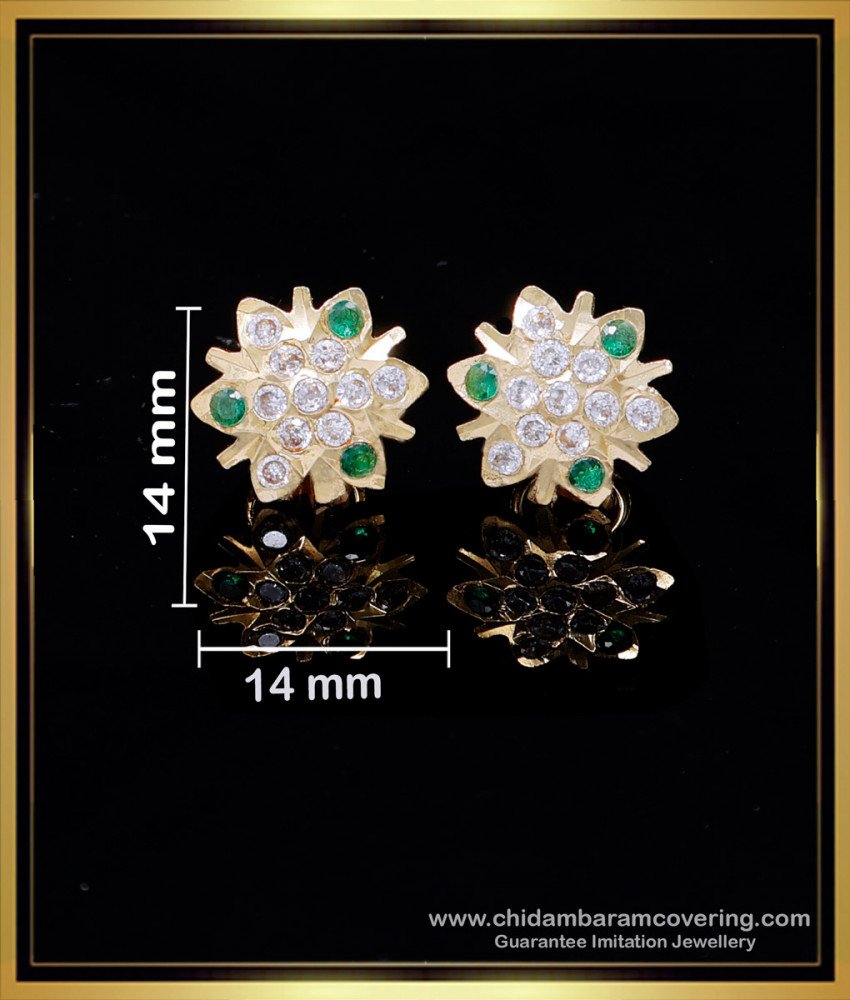 ERG2130 - New Flower Stud Earrings Artificial Impon Thodu Design