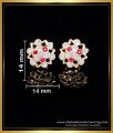 ERG2133 - New Model Impon White and Ruby Gold Stud Earrings Design