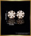 ERG2135 - Impon White Stone Stud Gold Earrings Designs for Women