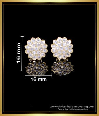 ERG2138 - Impon Gold Model White Stone Stud Earrings for Women