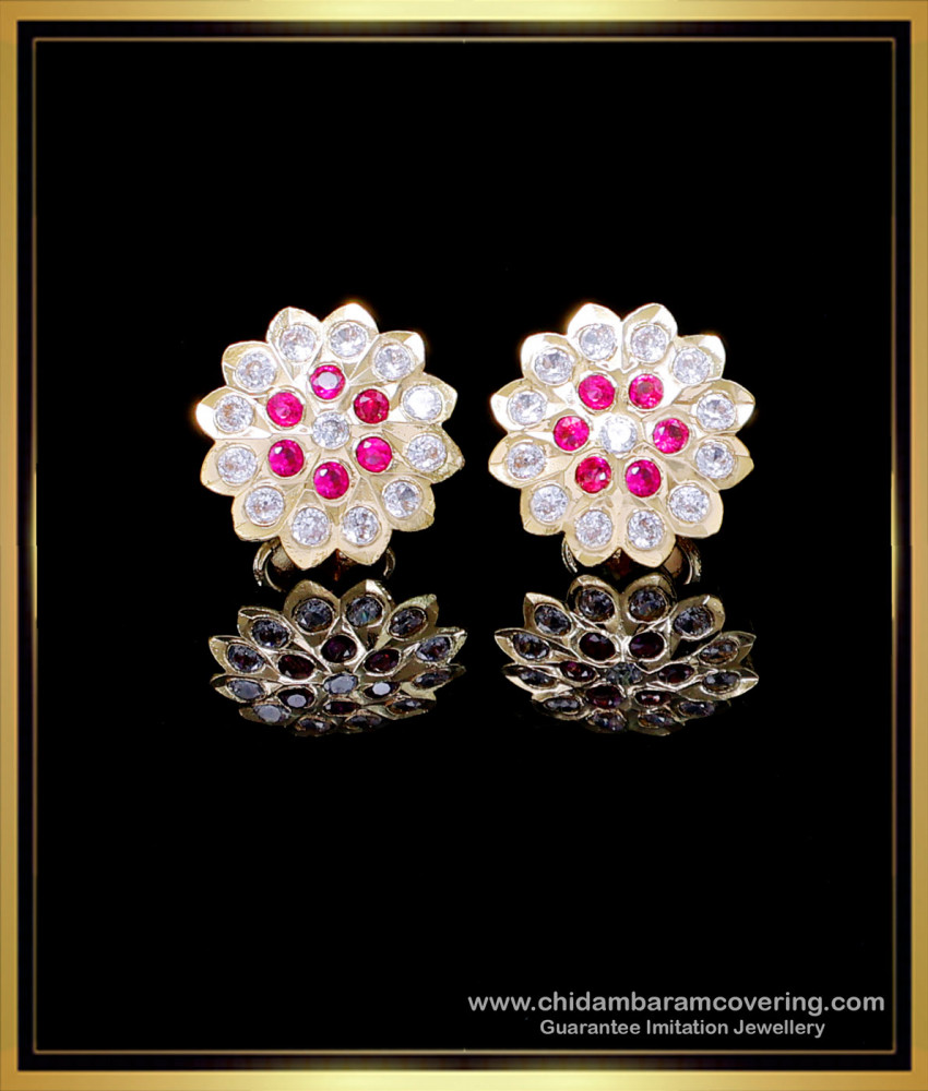 ERG2141 - Gold Plated Impon Stone Artificial Stud Earrings Online