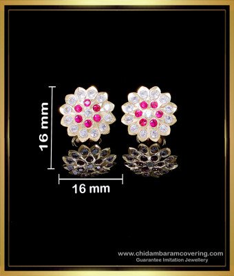 ERG2141 - Gold Plated Impon Stone Artificial Stud Earrings Online